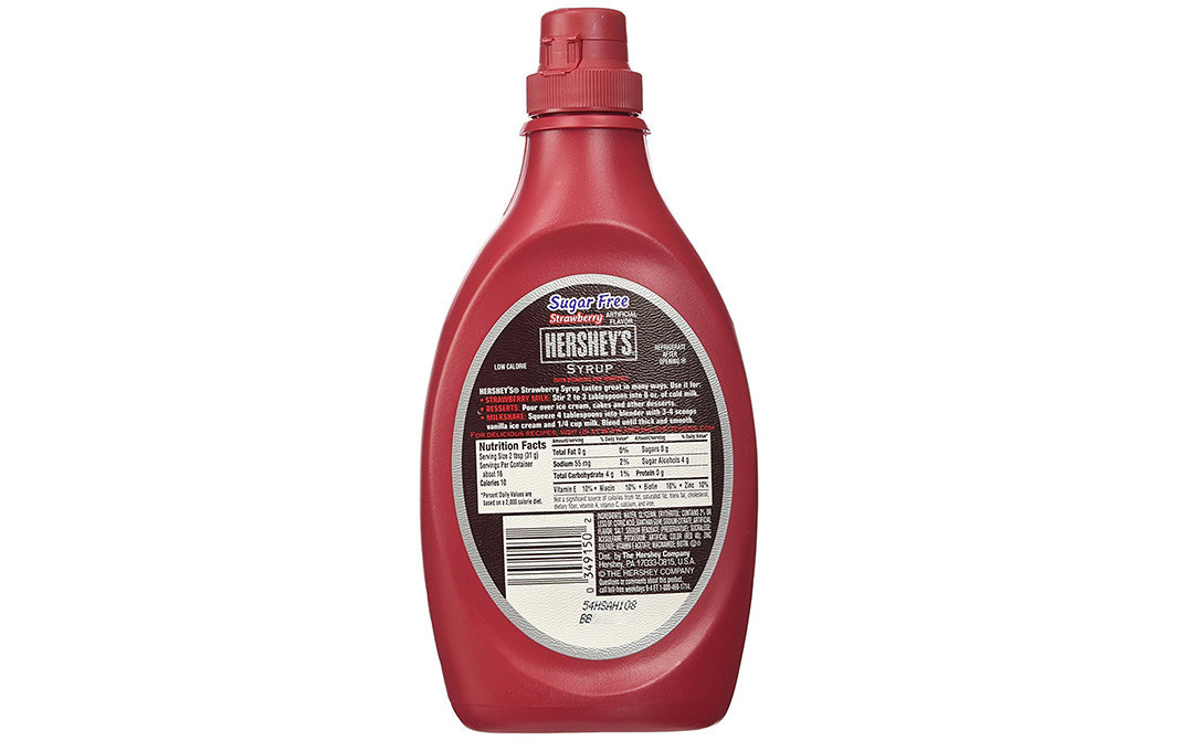 Hershey's Syrup Sugar Free Strawberry   Plastic Bottle  481 grams